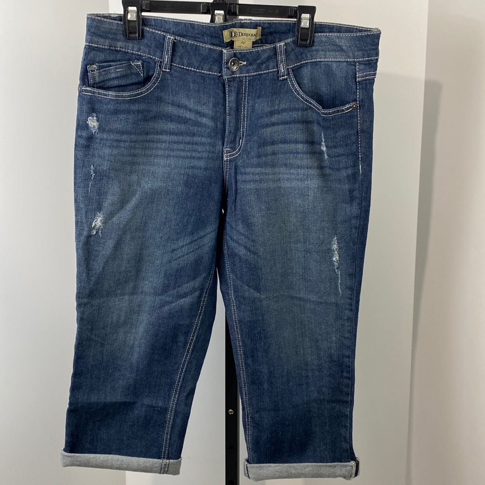 💜💜 DEMOCRACY DISTRESSED 5POCKET CAPRI JEANS SIZE 14